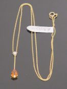 * 18 Carat Gold Citrine Pendant (Retail Price £350) (15566)