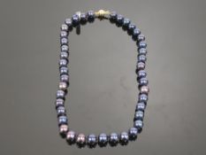 * 9 Carat Black Freshwater Pearl Necklace (Retail Price £540) (42604)