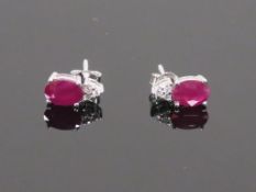 * 9 Carat Ruby Earrings (Retail Price £945) (42696)