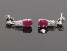 * 9 Carat Ruby Earrings (Retail Price £1295) (41240)