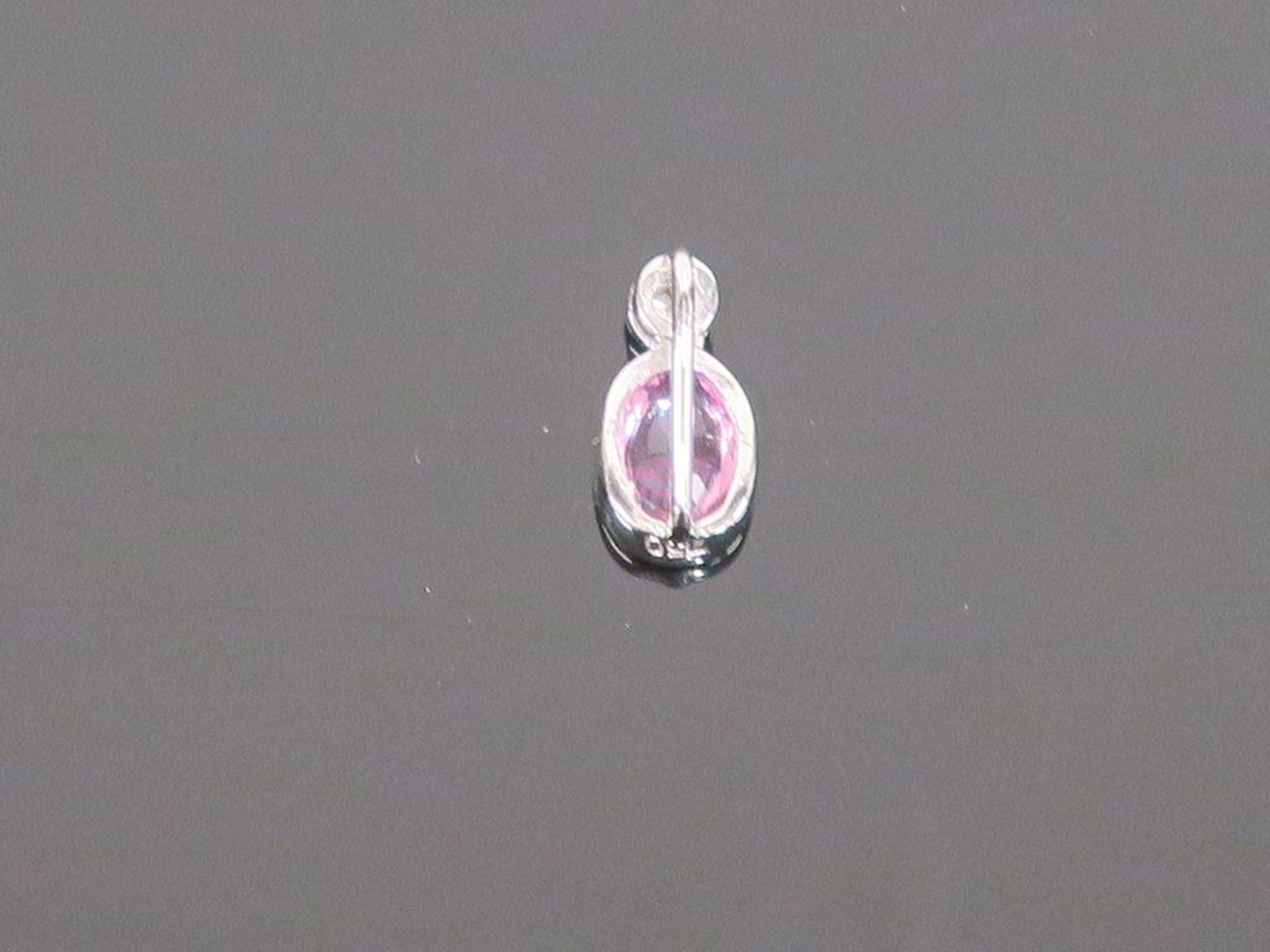 * 18 Carat Oval Pink Sapphire Pendant (Retail Price: £225) (180528) - Image 2 of 2