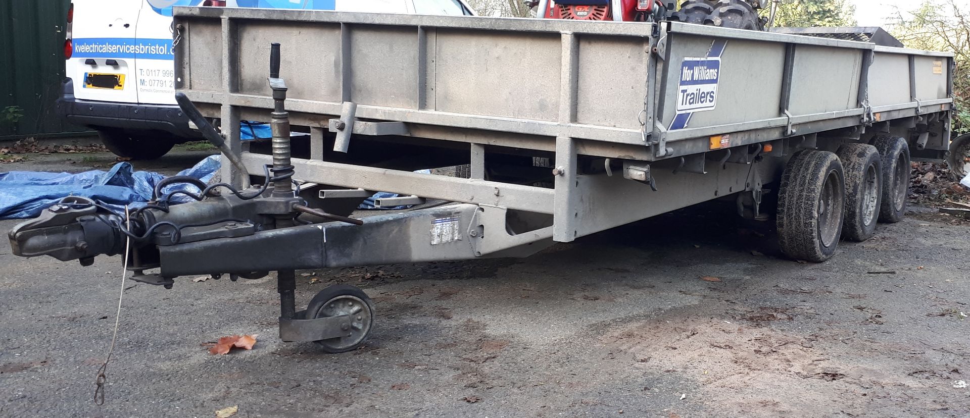 Ifor Williams triple axle 16’ flatbed trailer (contents not included)