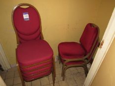 Large quantity of upholstered metal framed Chairs (to storage cupboard)