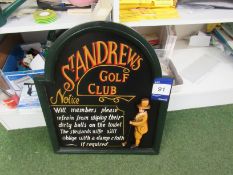 Golfing Memorabilia , St Andrews Notice Board