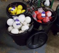 3 Bins of Tee-Markers, including white competition, red ladies, and yellow everyday