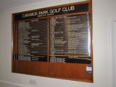 Canwick Park Golf Club Honours Board