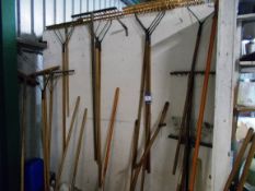 Assortment of landscaping Rakes