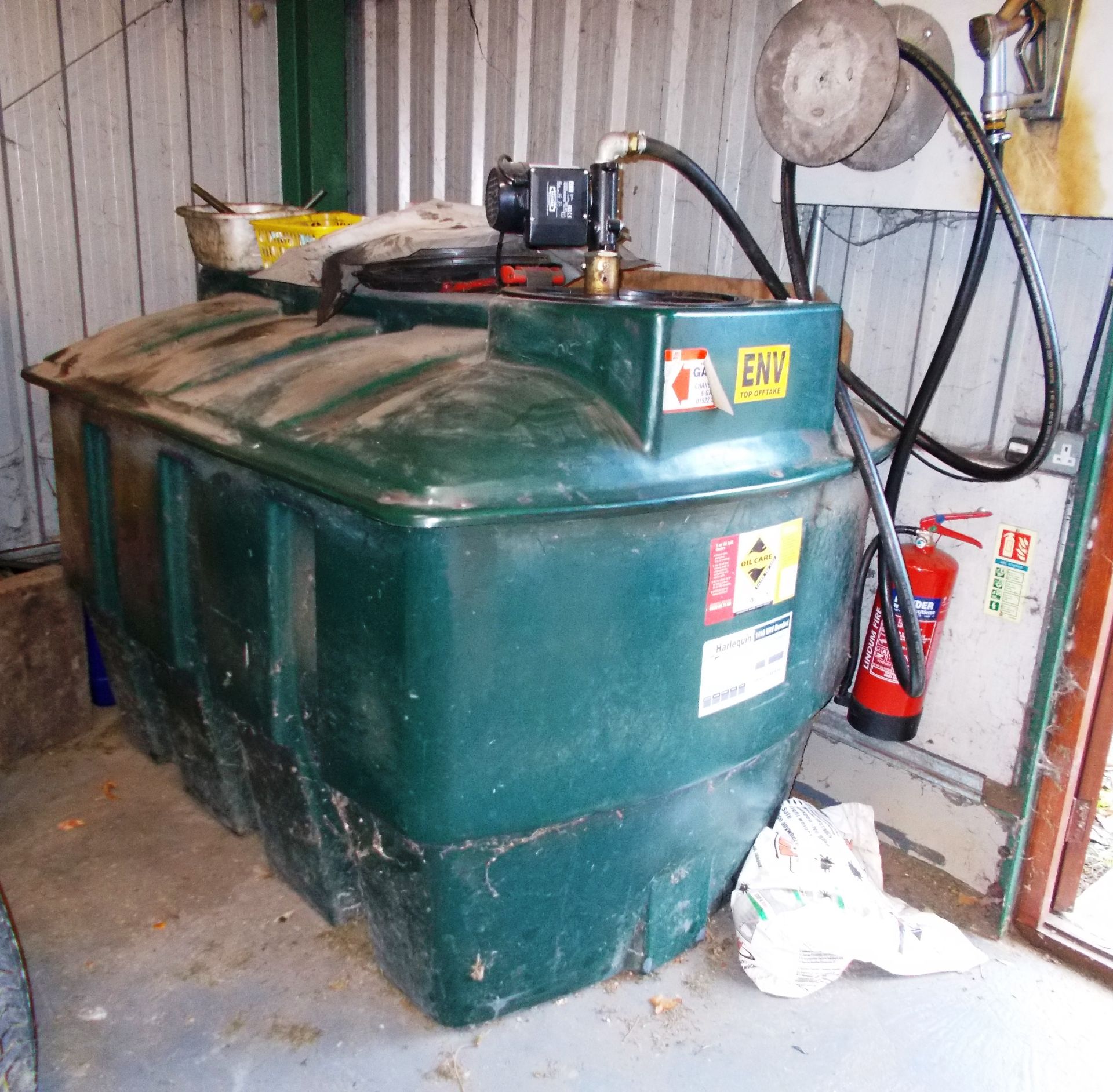 Harlequin 1410 bunded diesel Tank, 1200 litres with electric dispensing pump