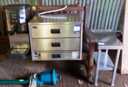 Lincat Water Boiler, Lincat Food Warming Drawer and Stainless Steel Preparation Table