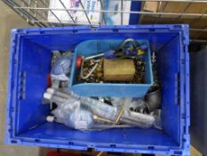 * A stillage containing Assorted Plumbing Fixings/Spares to include Waste Valves, Gauges,