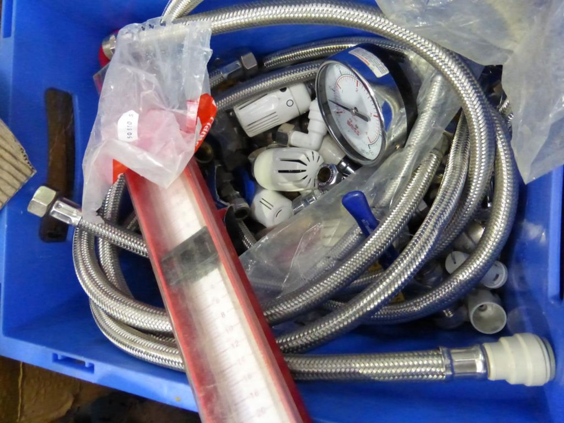 * A Pallet to contain Assorted Plumbing Fixings to include Valves, Clamps, Gauges etc. Please note - Image 4 of 9