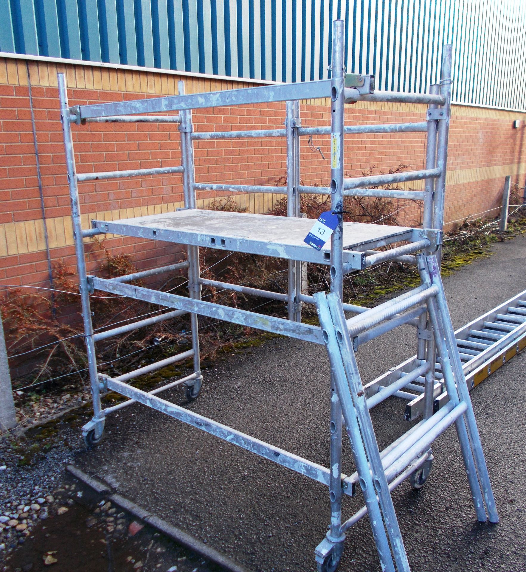 Mobile collapsible lightweight scaffolding tower, Width approximately 1.6m