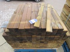 Quantity pointed topped fence palings