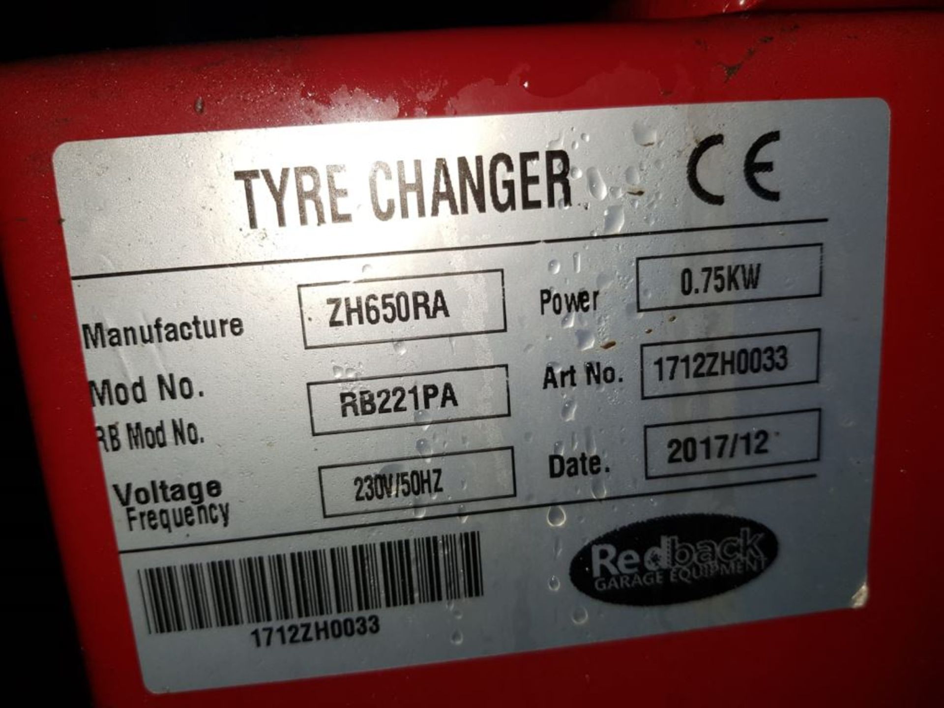 * 2018 Redpack 23'' Tyre Changer. - Image 6 of 6