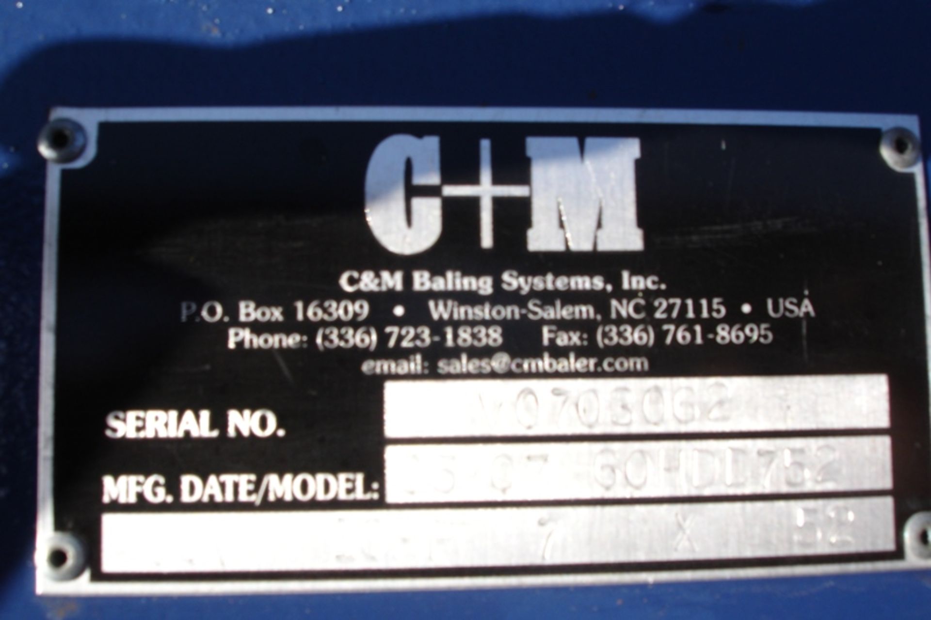 C + M Hydraulic Mill Size Baler/Compactor - Image 8 of 8