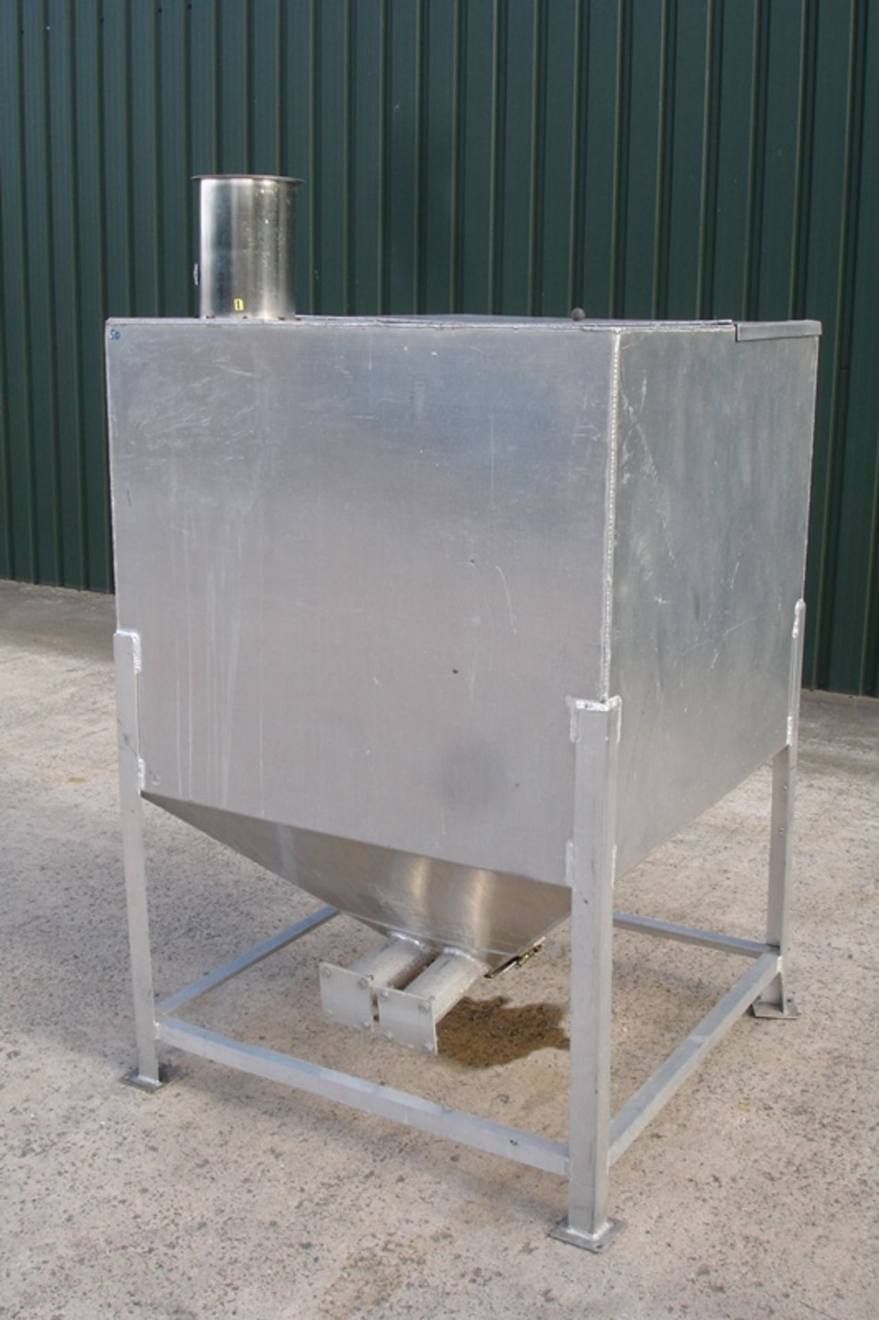 Stainless Steel Hopper with suction pipes & bottom gate