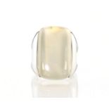 GAVELLO - A vintage dress ring in white gold by Gavello designed as a large cushion shaped white