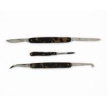 An unusual antique tortoiseshell set of dentists / dental implements by Weiss & Son of Strand,