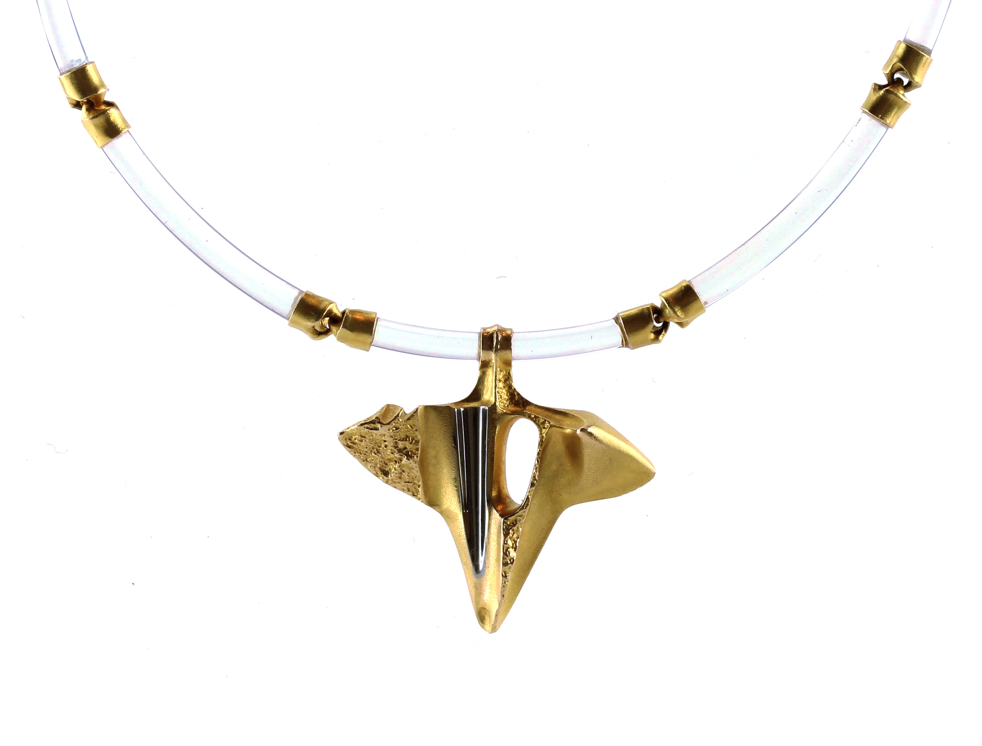 LAPPONIA A vintage gold and perspex necklace in 14ct yellow gold designed as a naturalistic gold