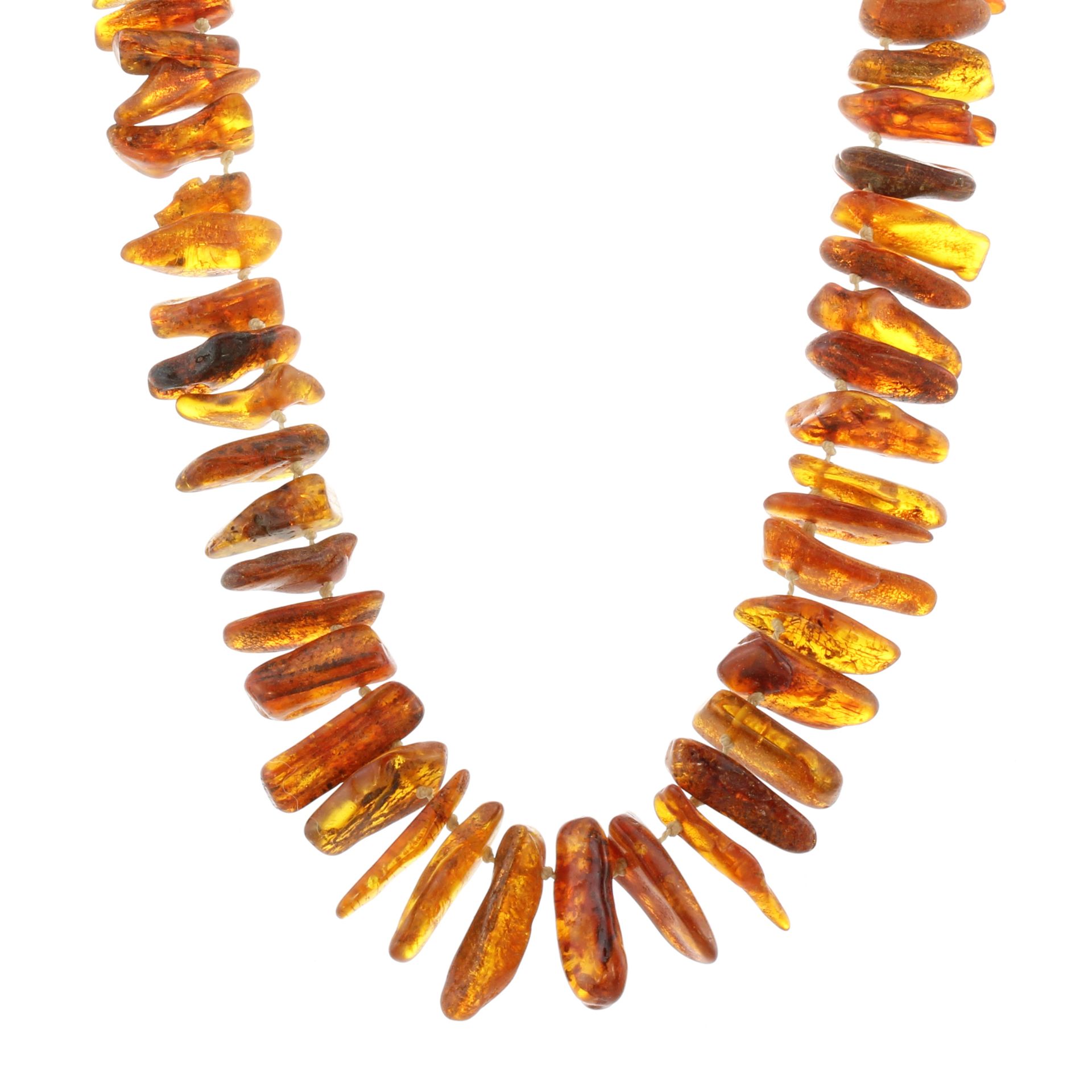Five amber bead necklaces together with a white metal necklace, the amber necklaces each - Bild 3 aus 5