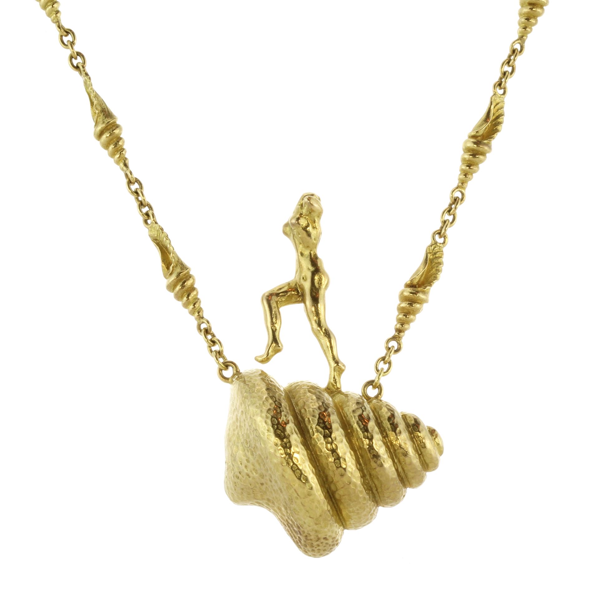 SALVADOR DALI 'Mujer desnuda subiendo la escalera' A sculptural necklace by Salvador dali in 18ct