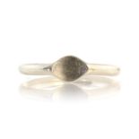 GEORG JENSEN A vintage Danish silver ring by Georg Jensen designed as a plain band with flattened