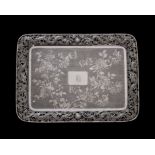 An antique late Qing dynasty Chinese Export Silver tray by Hung Chong of Canton & Shanghai circa