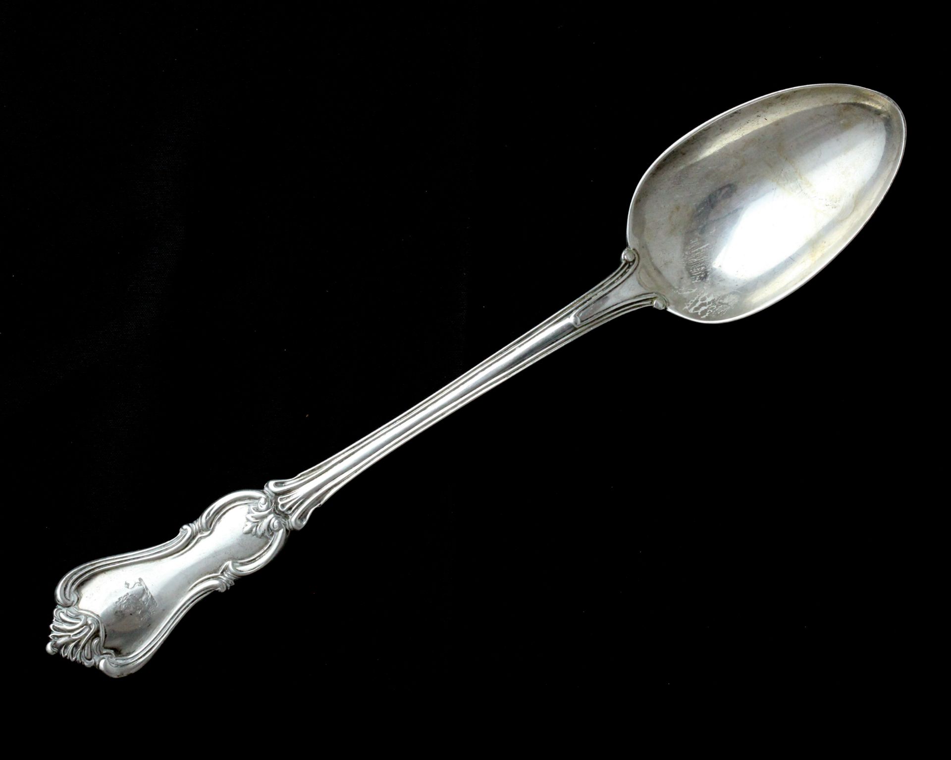 An antique Victorian Sterling Silver Albert pattern basting spoon maker's mark ?DC, London 1844.