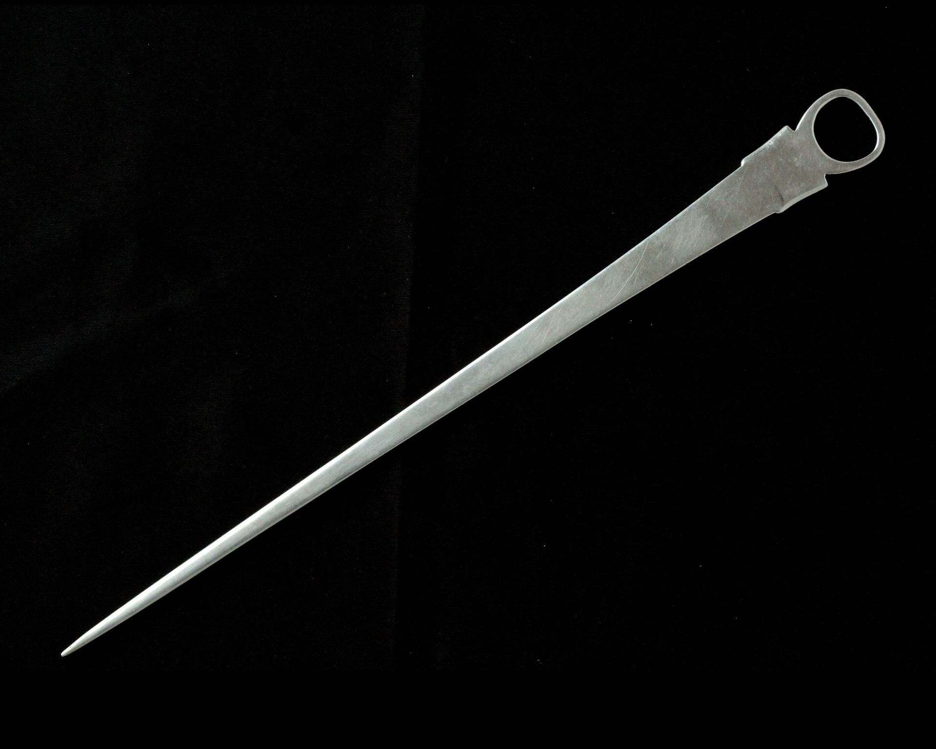 An antique George III Irish Sterling Silver meat skewer by Samuel Neville, Dublin 1803. Length 30.