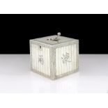 A rare antique George III Sterling Silver chinoiserie tea caddy by Aaron Lestourgeon, London 1771