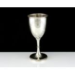 An antique George V Sterling Silver goblet by William Devenport, Birmingham 1910 of typical form,