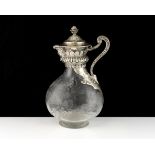 An antique Victorian Sterling Silver mounted claret jug by Mappin & Webb (J N Mappin), London 1886