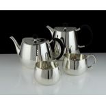 A vintage Sterling Silver 'Pride' four piece tea and coffee set designed by David Mellor and made by