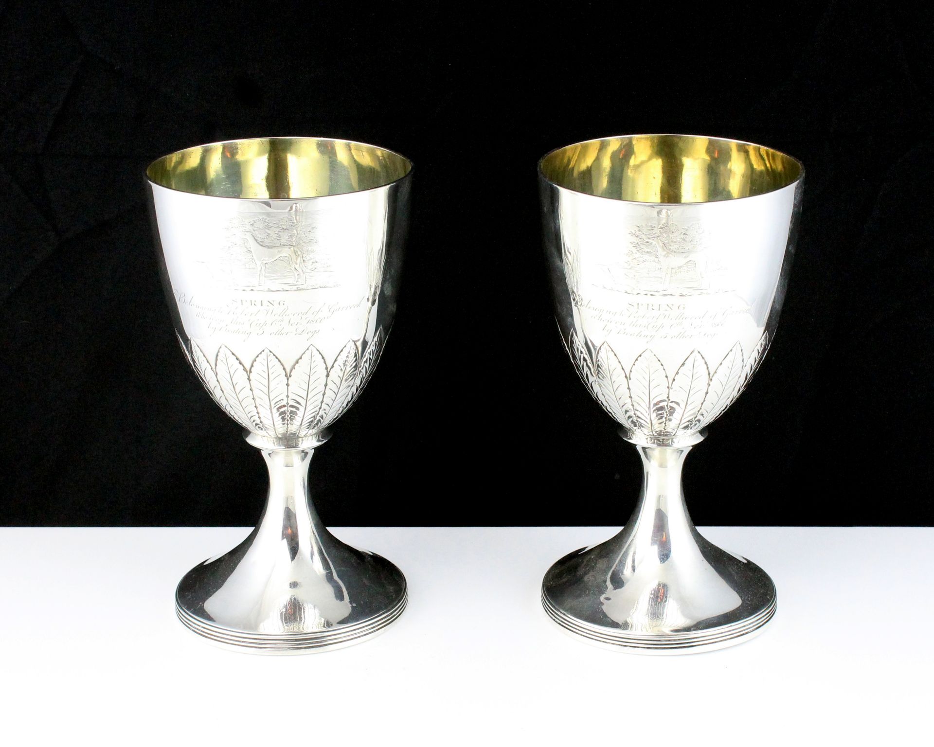 A pair of antique George III Scottish Sterling Silver goblets by McHattie & Fenwick, Edinburgh