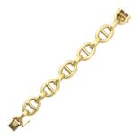 A GUCCI STYLE MARINER LINK BRACELET designed with six mariner links joined by rings, length 197mm,