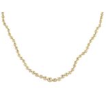 AN ANTIQUE PEARL NECKLACE comprising a single strand of one hundred and thirty two graduated