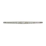 AN ANTIQUE DIAMOND BAR BROOCH designed as a single row of twenty five graduated old cut diamonds,