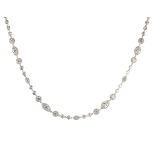 A 9.30 CARAT DIAMOND CHOKER NECKLACE in 18ct white gold designed as a single row of round cut