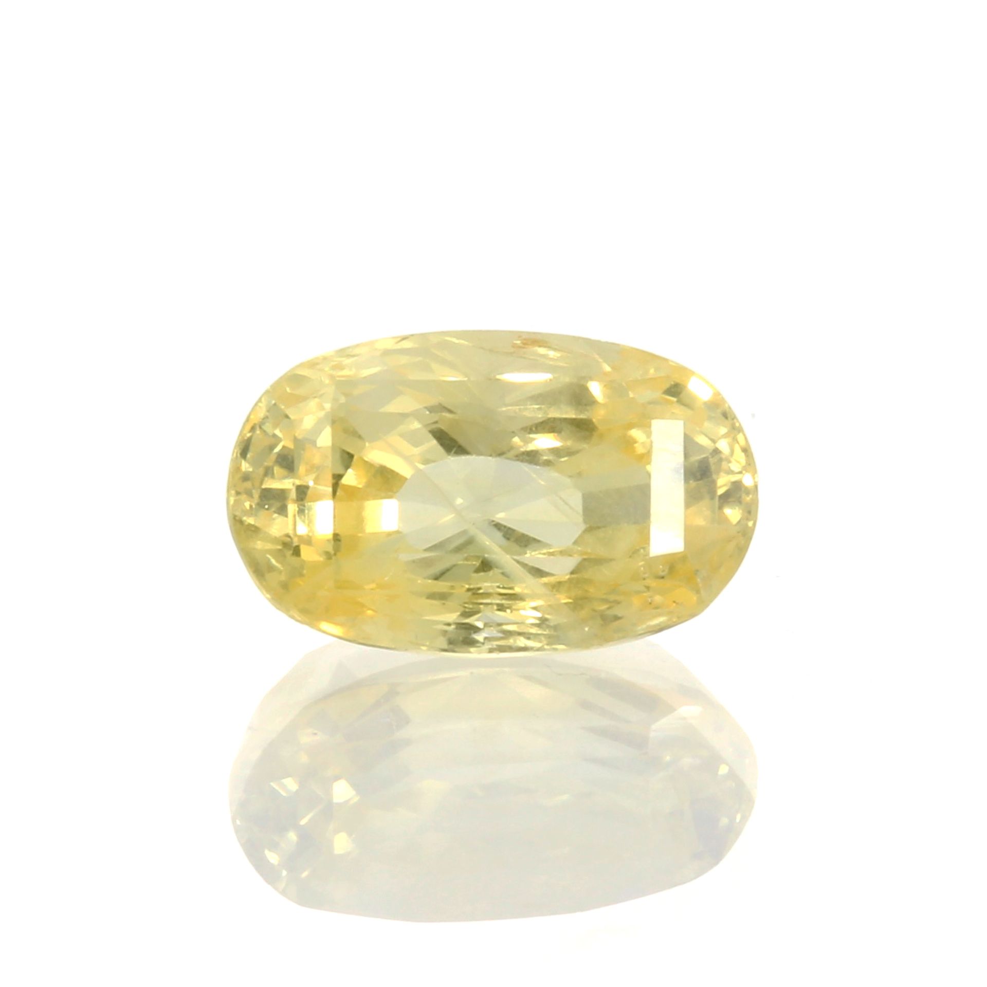 A CEYLON NO HEAT LOOSE YELLOW SAPPHIRE oval cut, weighing 12.45 carats.