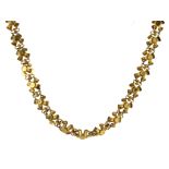 AN ANTIQUE PINCHBECK CHAIN COLLAR NECKLACE comprising a single row of fancy links, length 370mm.