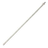 A 3.1 CARAT DIAMOND LINE BRACELET in white gold or platinum, comprising a single row of forty-five