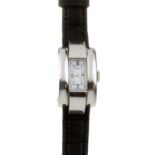 A LADIES LA STRADA WRIST WATCH, CHOPARD in 18ct white gold, with Chopard leather strap, original