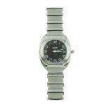 AN HERMES ESPACE LADIES WRIST WATCH in stainless steel, 31mm case, the dial black with white