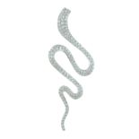 A DIAMOND SNAKE / SERPENT PENDANT, LE VIAN in 18ct white gold, designed as the body of a snake,