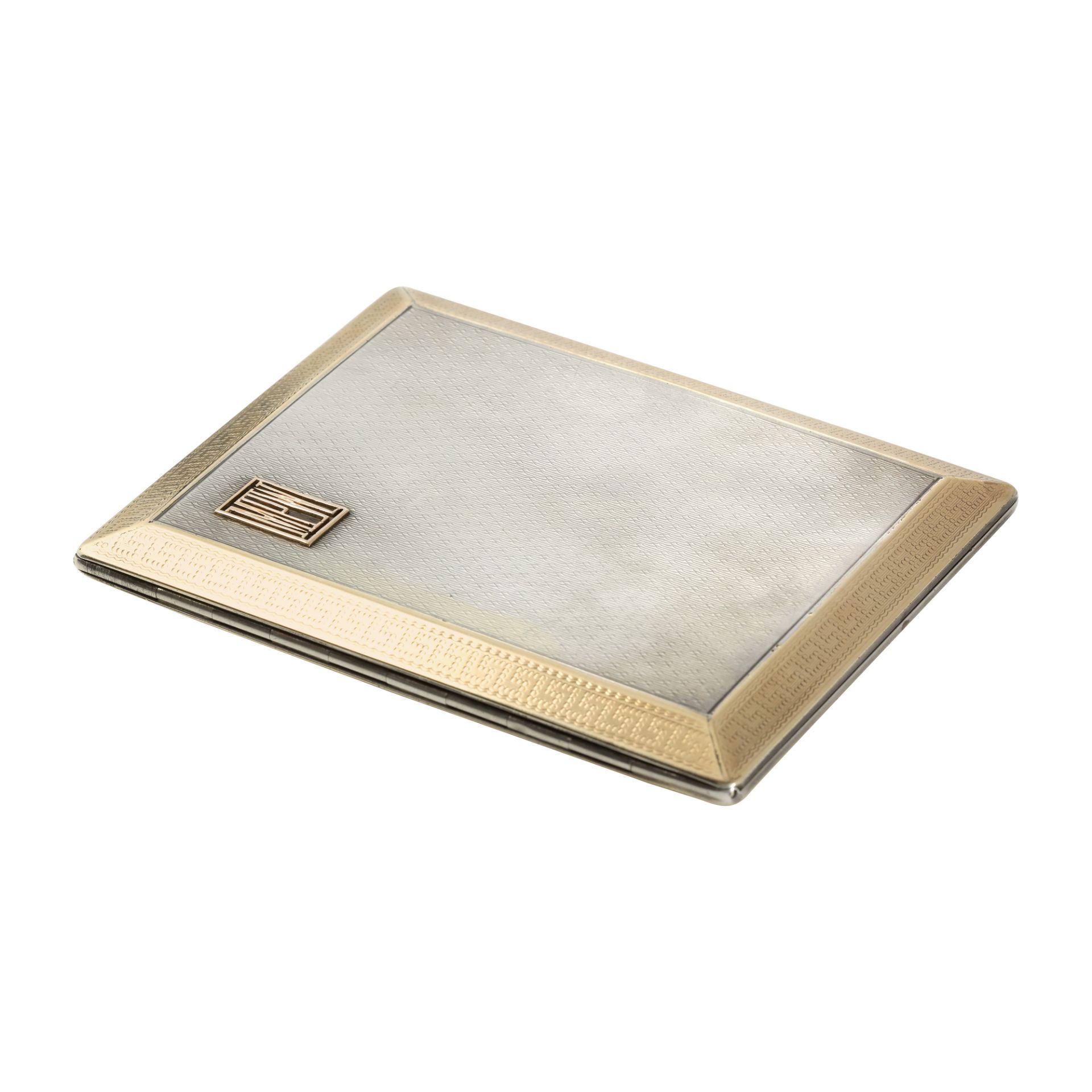 AN ANTIQUE SLIDING CIGARETTE CASE, ASPREY, LONDON 1933 in sterling silver and gold, of rectangular