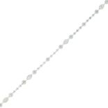 A FANCY LINK DIAMOND NECKLACE in 18ct white gold, the chain formed of bezel set round cut