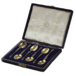 A SET OF SIX ANTIQUE VICTORIAN STERLING SILVER TEA SPOONS BY GEORGE ADAMS the cast handles