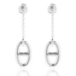 A PAIR OF CHAINE D'ANCRE FARANDOLE EARRINGS, HERMES in sterling silver, each designed with a