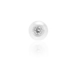 TWO DIAMOND STUD EARRINGS in white gold and silver, one set with a round cut diamond of