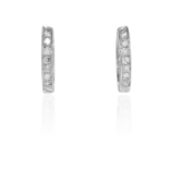 A PAIR OF DIAMOND HOOP EARRINGS in 18ct white gold, each designed as a full hoop set with round